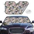 thumbnail image 2 of Kdxio Colorful Flowers Print Windshield Sun Shade,UV Rays and Sun Heat Protection,Sunshade for Car Windshield,Car Shade Front Windshield - Medium, 2 of 6