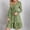 Green, variant on Women's Casual Dress Womens Fall Long Sleeve Dress Fashion V Neck Pleated Midi Dresses Casual High Waist Tiered Ruffle Flowy Dress Red S