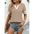 thumbnail image 6 of Eytino T Shirts for Women Color Block Tops Short Sleeve V Neck T Shirts Summer Casual Tees, 6 of 8