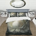 thumbnail image 2 of Designart "Noir Blooming White Peony I" Floral Peony Bedding Covert Set - Floral White Country Charm Bed Set With 1 Sham, 2 of 6