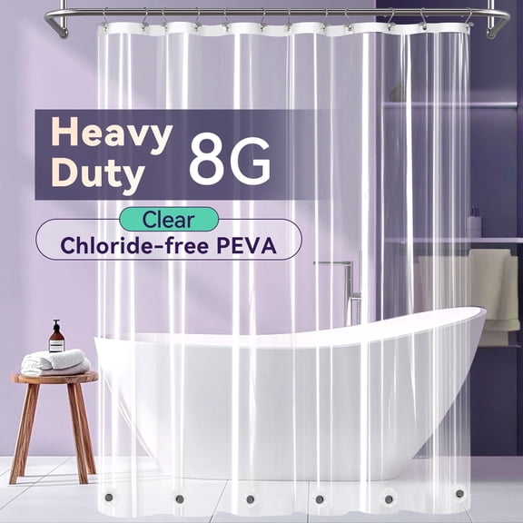 Yiannan Clear PEVA Shower Curtain Liner - Extra Long Size 72x84,,Waterproof