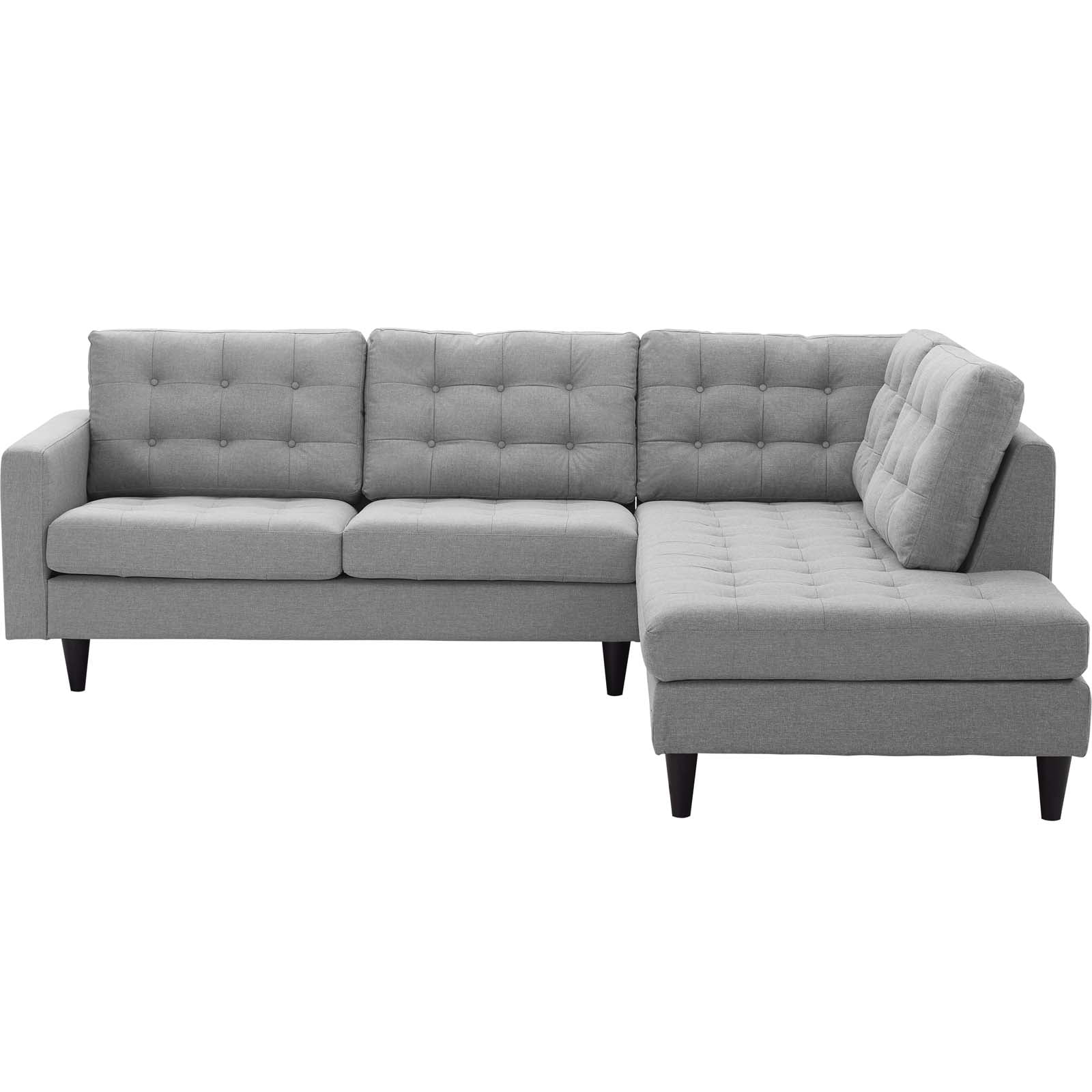 Modway Empress 2 Piece Upholstered Fabric Right Facing Sectional, Multiple Colors
