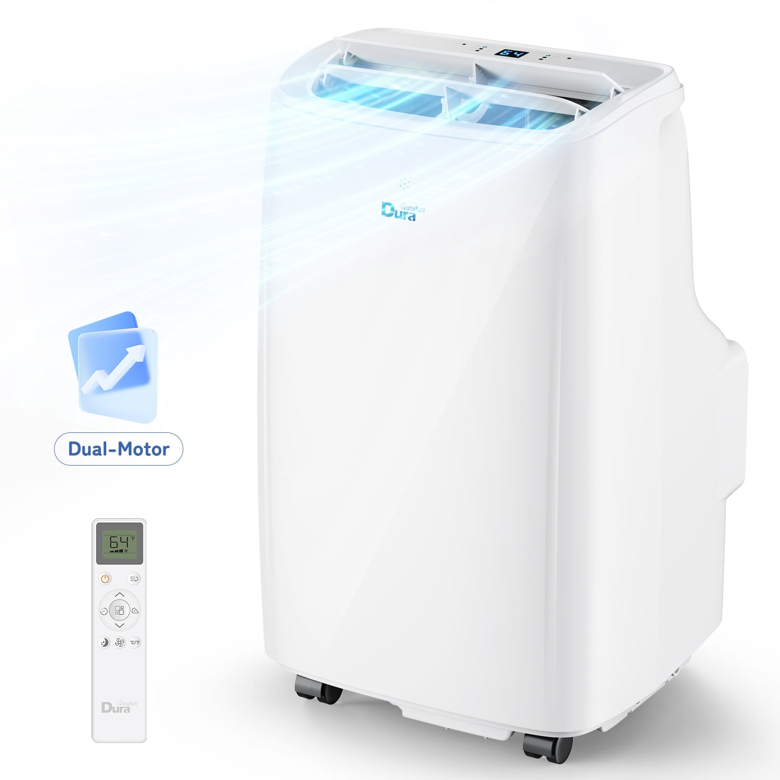 DuraComfort Portable Air Conditioner 8000BTU Dual Motor Portable AC Unit for Room, Dehumidifier, Fan, Cooler, ups to 260 Sq.Ft, 5300BTU SACC