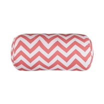 Majestic Home Goods Decorative Coral Chevron Round Bolster Pillow