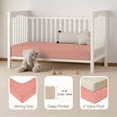 thumbnail image 4 of Mère & Moi: Muslin Fitted Crib Sheets: 2 Pack - Pink & Cream - 28x52", 100% Cotton, OEKO-TEX, Ultra-Soft & Breathable, Baby & Toddler Mattress Bedding, 4 of 10