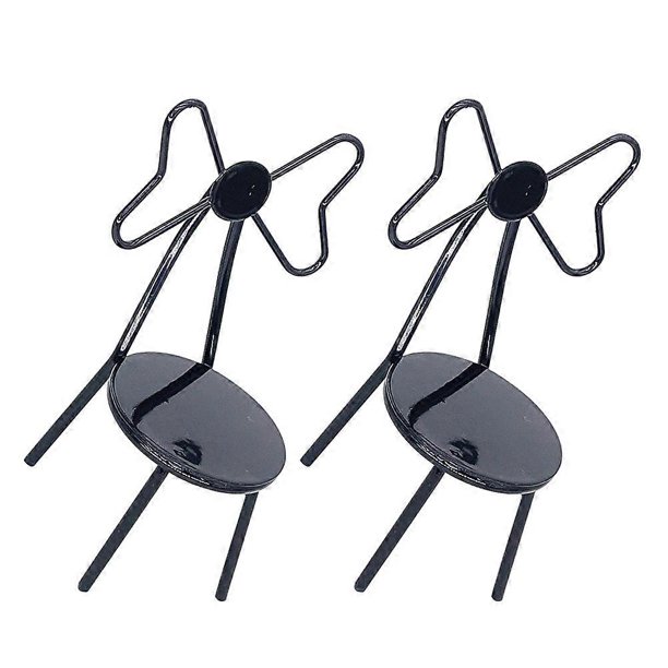 Miniature Chair Model for Decor Crafted with Realistic Detail and Proportion in Black Metal 2 Pieces