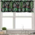 thumbnail image 3 of Ambesonne Dark Floral Valance & Curtain, Tropical Cactus Flowers, 55"x36", Fern Green and Pale Orange, 3 of 7