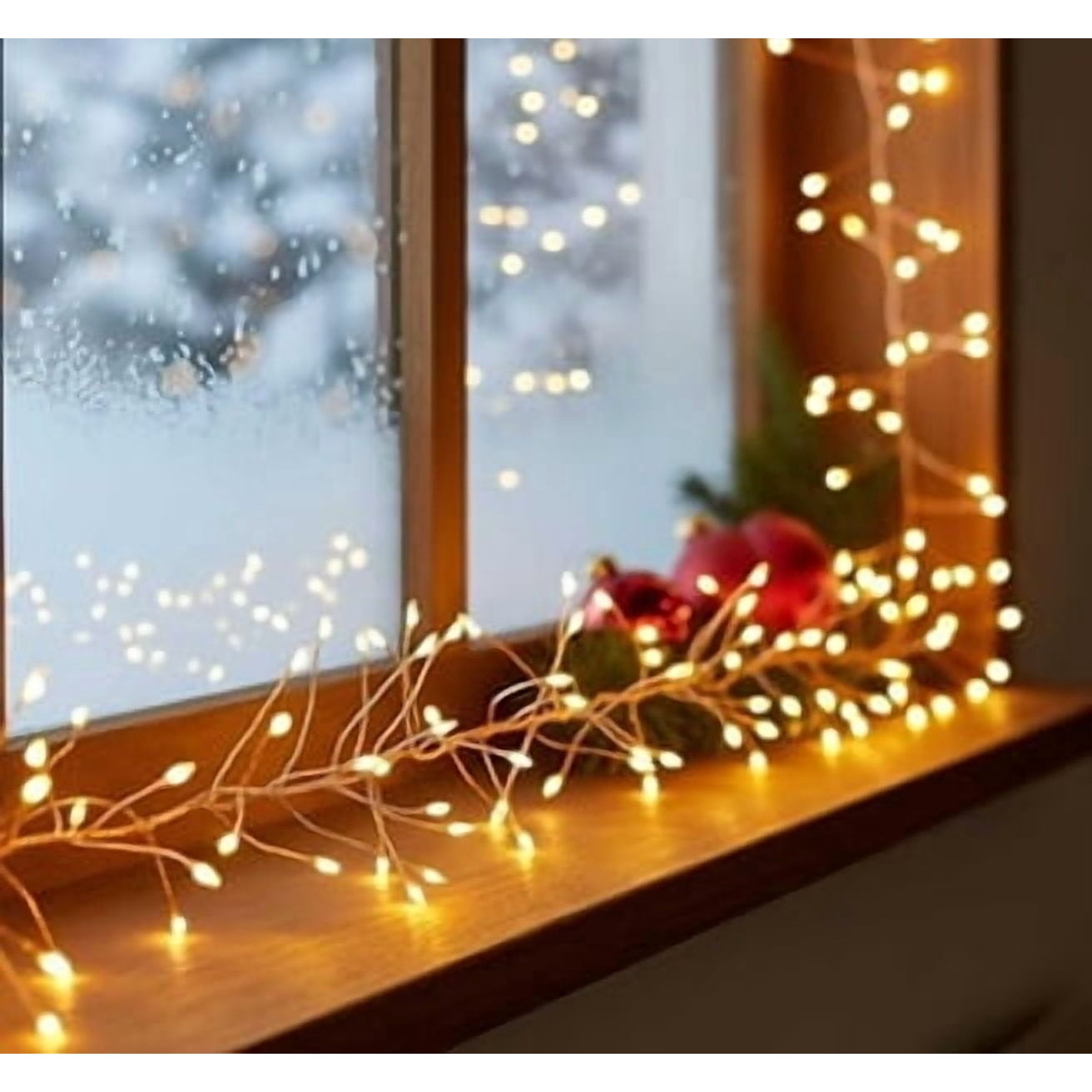Indoor/Outdoor 500-Count LED Random Twinkle Micro Dot Christmas String Lights, Warm White, Silver Wire, 29.5', by Holiday Time