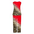 thumbnail image 5 of Mikilon Ensemble Élégant pour Femmes 2 Pcs Débardeur Imprimé Décontracté Ample Pantalon Long Sans Manches Col Rond Haut/chemise Rouge G, 5 of 5