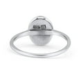 thumbnail image 3 of Oval Petite Dainty Thumb Ring Lab Created White Opal Solid 925 Sterling Silver Size 8, 3 of 5