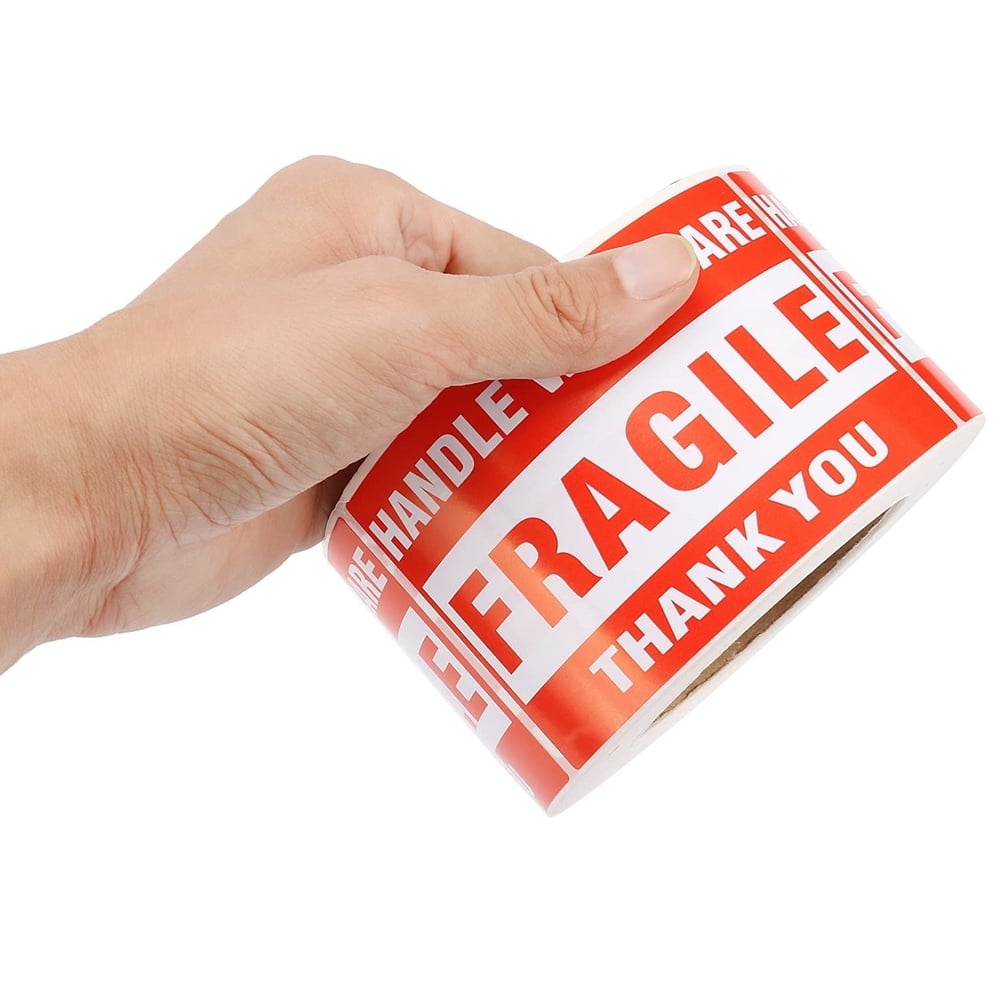 SJPACK Fragile Stickers 3" x 5" 4 Roll 2000 Labels Fragile - Handle with Care - Thank You Shipping Labels