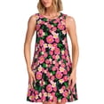 thumbnail image 1 of Balery Trendy Floral Vestidos de verano para mujer con estampado: vestido holgado sin mangas, vestido playero informal y cómodo para días calurosos., 1 of 7