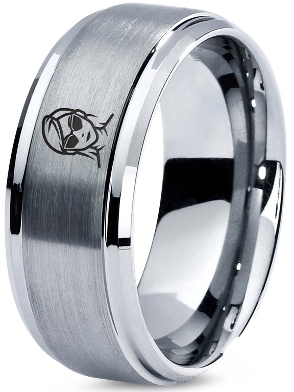 Graduation Gamer Tungsten Grey Pinky Ring Wedding Gift for Couple Unique Mommy and Me Nerdy Gifts