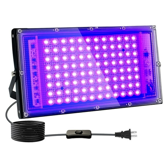 Luz de inundación Blacklight Indmird, 100 W, luces negras con enchufe