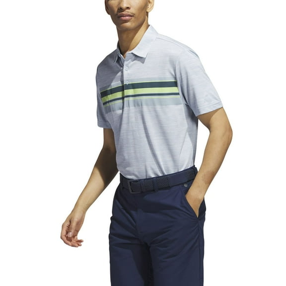 Men's adidas Chest Graphic Polo Golf Shirt Color: Wonder Blue Size: S