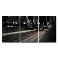 thumbnail image 2 of wall26 - 3 Piece Canvas Wall Art - Urban Roads at Night,Black and Withe - Modern Home Art Stretched and Framed Ready to Hang - 16"x24"x3 Panels, 2 of 4