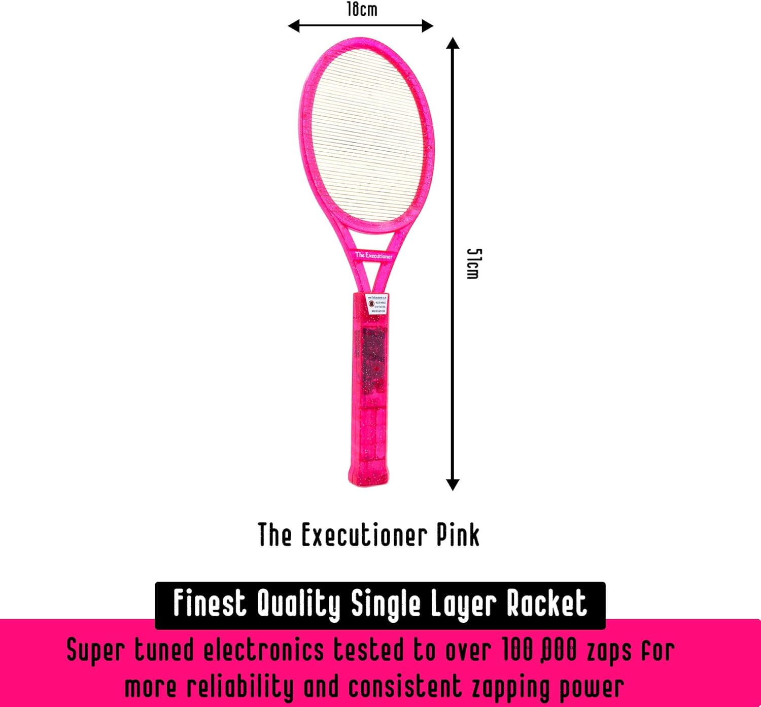 The Executioner Pink Fly Swatter Racket Mosquito Bug Zapper 50cm Long