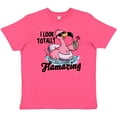 thumbnail image 3 of Inktastic I Look Totally Flamazing with Flamingo in Sunglasses Youth T-Shirt, 3 of 5