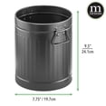 thumbnail image 4 of Bote de basura mDesign de acero metálico de 7 litros y 2 galones para baño, color negro, 4 of 5