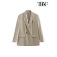 thumbnail image 5 of TRAF-chaqueta holgada de doble botonadura para mujer, abrigo Vintage de manga larga con bolsillos, prendas de vestir exteriores elegantes, 5 of 5