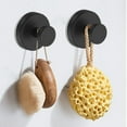 thumbnail image 3 of XIAOLE 2pcs Luxe Hold No-Drill Hooks, New Stainless Steel Waterproof Suction Cup Hooks, Suction Cup Hooks For Shower, Bathroom, Hanging Towels, Mounting On Glass Shower Doors, Black, 3 of 5