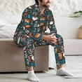 thumbnail image 7 of Lsque Coffee Lover Print Pattern Long Sleeve Pajama Set for Men - Soft 2-Piece Sleepwear and Loungewear Set with Pockets, Comfy Nightwear-XX-Large, 7 of 7