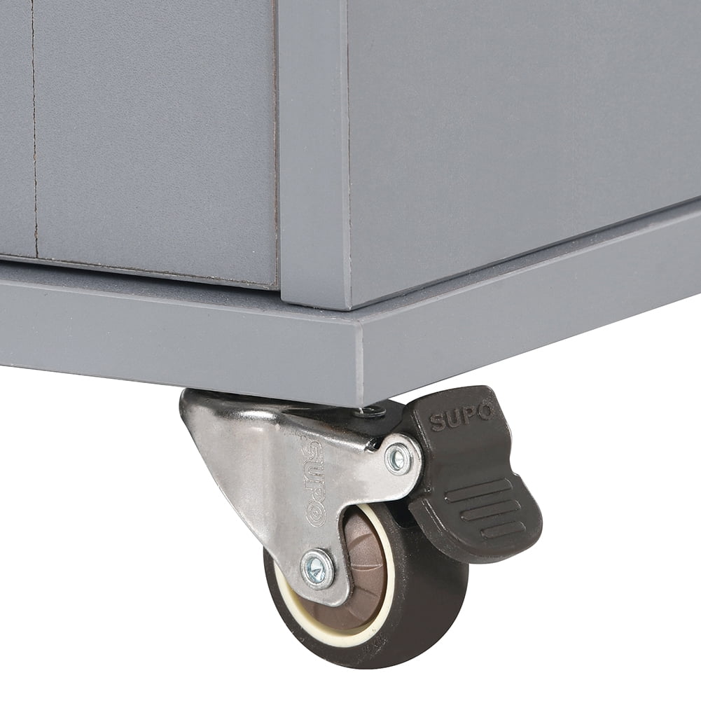 Kadyn Kitchen Island Cart, Kitchen Cart with Two Storage Cabinets and Four Locking Wheels, Kitchen Cart Cabinet with Wine Rack and Two Drawers, Gray Blue Kadyn Kitchen Island Cart, Kitchen Cart with Two Storage Cabinets and Four Locking Wheels, Kitchen Cart Cabinet with Wine Rack and Two Drawers, Gray Blue