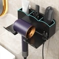 thumbnail image 3 of Wall-Mounted ABS Hair Dryer Storage Rack for Bathroom or Dressing Table with Compartments for Hair Styling Tools, 3 of 9