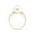 thumbnail image 2 of ANGARA Freshwater Cultured Pearl Ring with Pave-Set Diamonds in 14K Yellow Gold for Women | June Birthstone, Birthday, Anniversary, Jewelry Gift for Women | Pearl Ring, 2 of 9