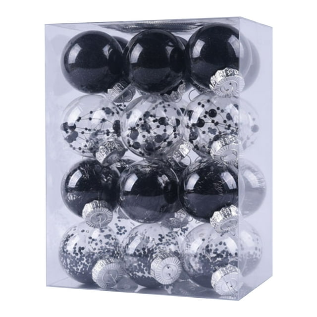 DPTALR 24PCS Christmas Tree Ornament Pendant Party Supplies Tree Hanging Plastic Ball