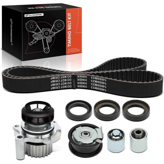 A-Premium Engine Timing Belt Kit with Water Pump Compatible with Volkswagen Jetta/Passat/GTI 2006-2008, Eos 2007-2009 & Audi A4 /A4 Quattro 2005-2009, A3 2006-2008, A3 Quattro 2006-2007, TT - 2.0L