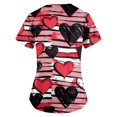 thumbnail image 3 of LHVUOA Valentine's Day Scrub Tops for Women Plus Size Short Sleeve Working Uniform Stretch Nursing Medical Scrubs T Shirts with Pockets, 3 of 3