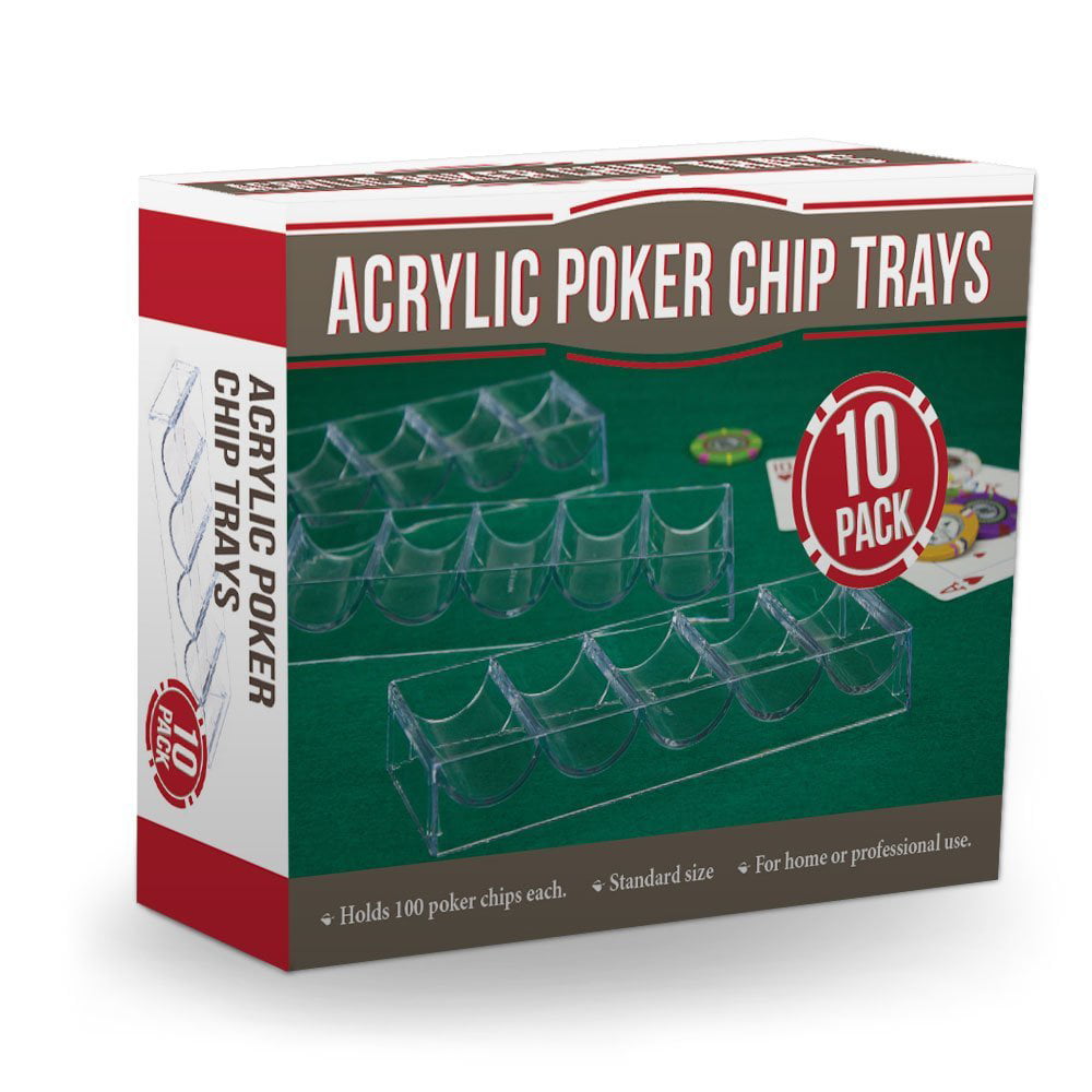 Pack Of 10 Brybelly Clear Acrylic Poker Chip Trays Chips Holder Sports Outdoors 