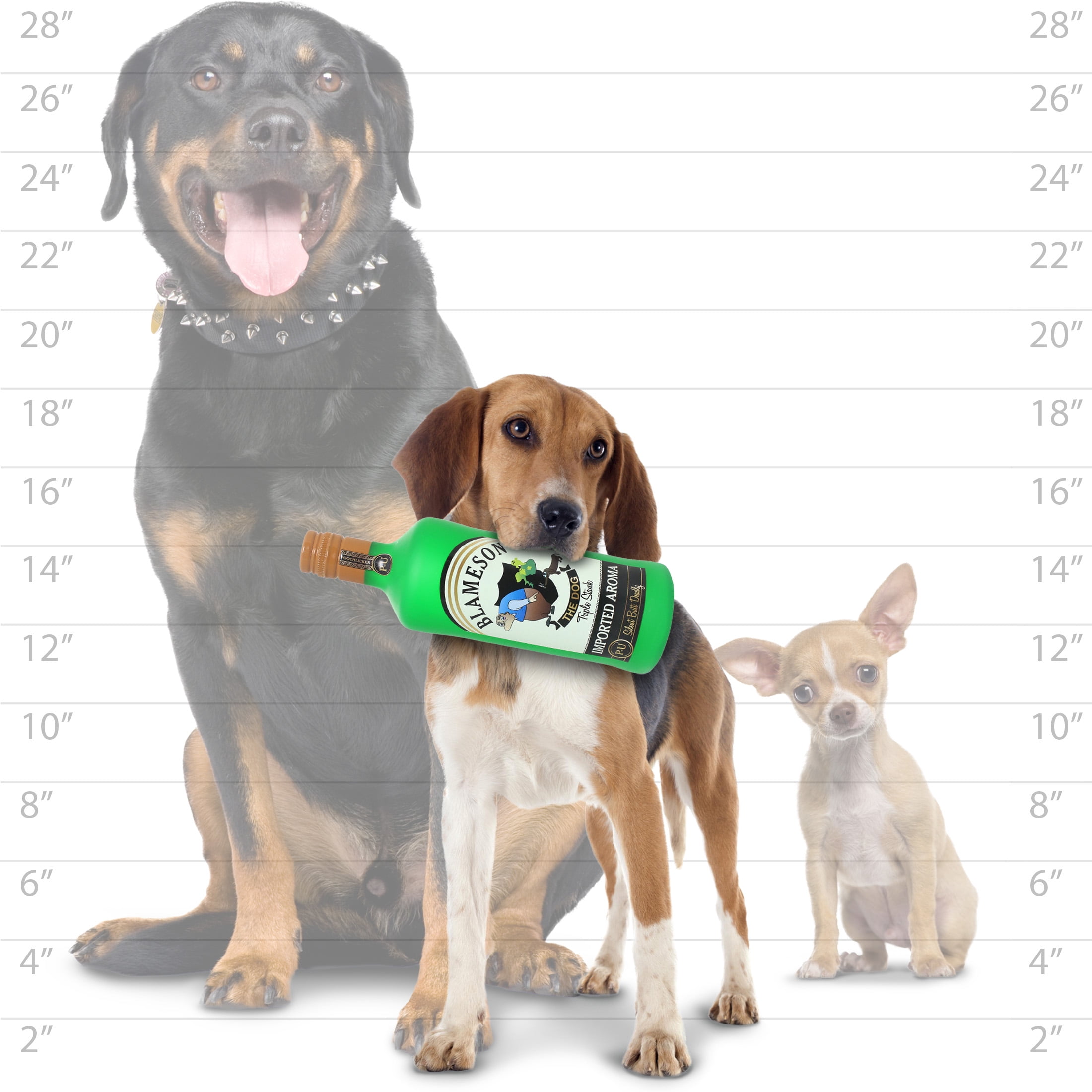 Silly Squeakers Liquor Bottle Blameson Durable Squeaky Vinyl 2-Pack Dog Toy