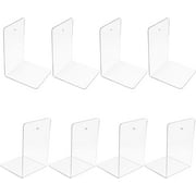 8 Pcs Clear Book Stoppers, Acrylic Book Ends for Book Shelves, Non-Slip Bookracks, Book Holder for School Supplies Library Office, Desktop Organizer for Bedroom Decoration Gift, 17.51212 cm