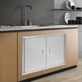thumbnail image 3 of Miumaeov BBQ Double Access Door 31"W x 24"H Stainless Steel Wall Construction Vertical Modern Outdoor Kitchen Door with Hooks for BBQ Island Grilling Station Outside Cabinet, 3 of 12