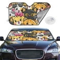 thumbnail image 2 of Balery Cute Cat Cartoon Windshield Sun Shade, Car Front Window Sunshade Cover ,Automotive Interior Portected Blocks Uv Rays For Car Pickup Truck Suv Accessories- Medium, 2 of 7