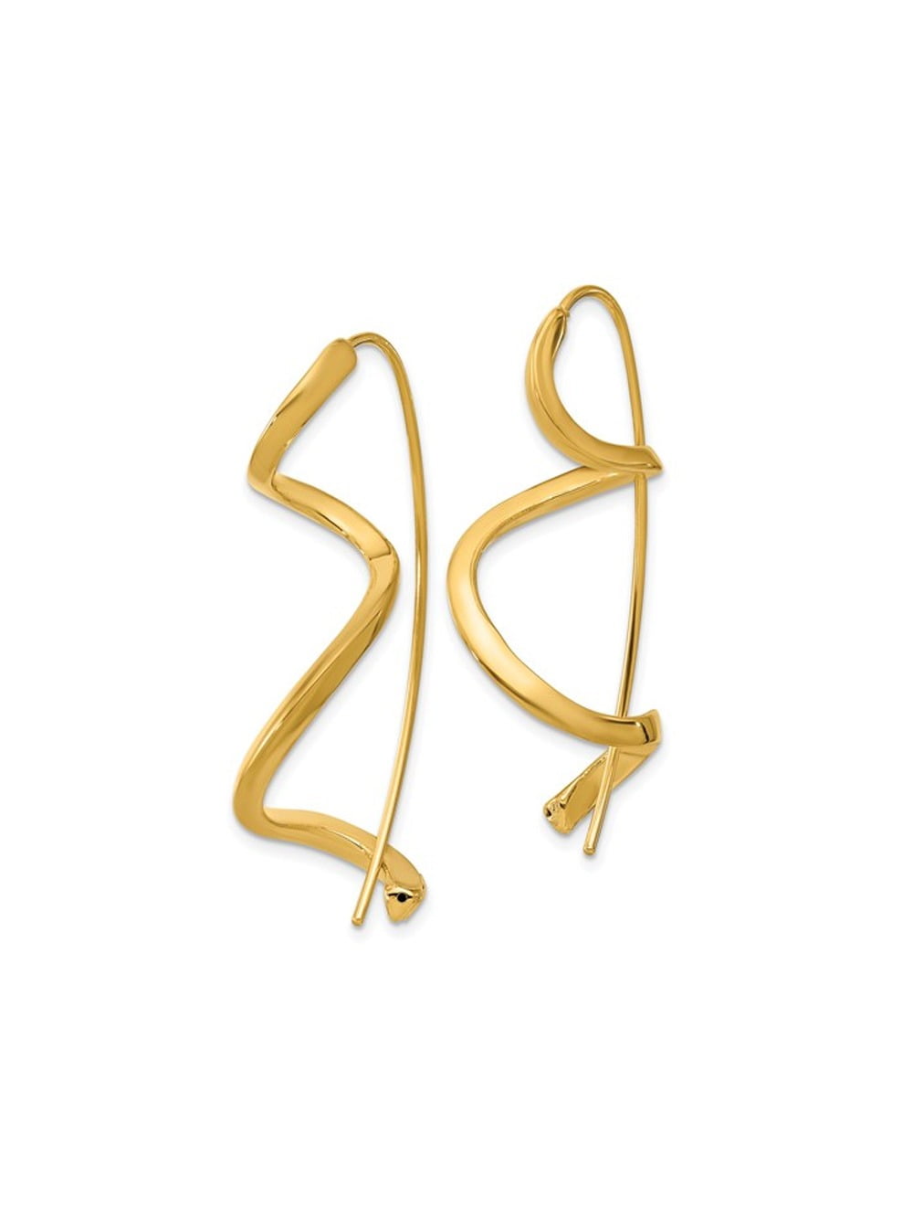 Gem & Harmony 14K Yellow Gold Spiral Threader Dangle Earrings for Women