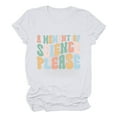 thumbnail image 3 of YHAJDS Women's Round Neck Tops Letter Print Short Sleeve Loose Casual Summer Daily Blouse, 3 of 7