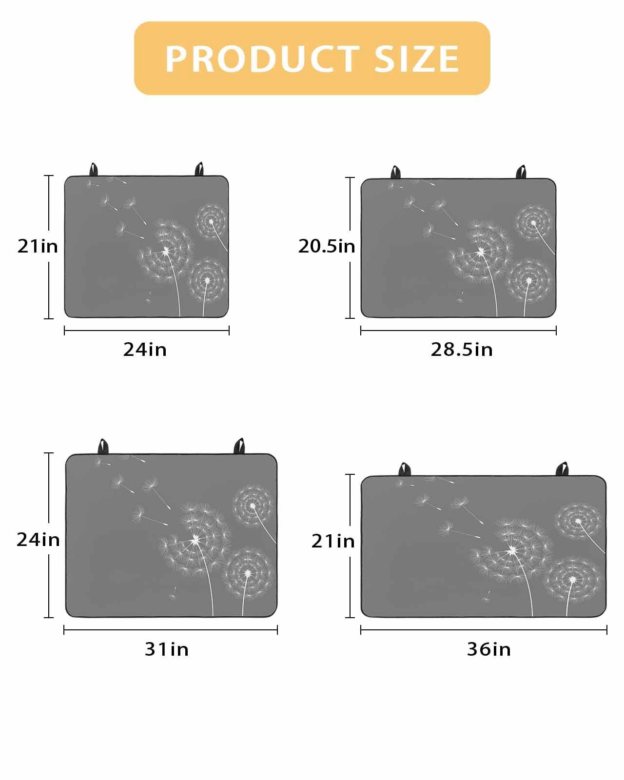 nqOlkjepod Large Induction Cooktop Protector Mat 24"x21", Grey Dandelion Stove Top Covers for Electric Stove, Abstract Art Simple Floral Decorative Stove Burner Cover Mats, Glass Top Stove Cover