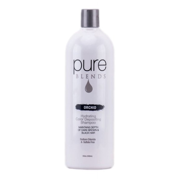 Size : 33.8 oz , Pure Blends Hydrating Color Depositing Shampoo - Orchid Hair Scalp, Pack of 1 w/ SLEEK Teasing Comb