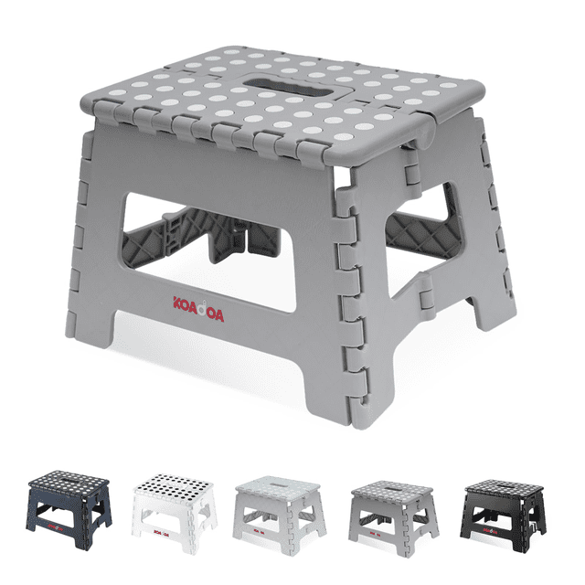 famuka Folding Step Stool 9 Inch Plastic Foldable Step Stool Holds Up to 330 lbs Foot Stool with Non-Slip Surface