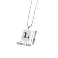 thumbnail image 2 of Collar de 26 letras huecas | Cadena ajustable de acero de titanio | Colgante ligero de acero inoxidable para hombre y mujer | Regalo personalizado con inicial para familiares y amigos, 2 of 4