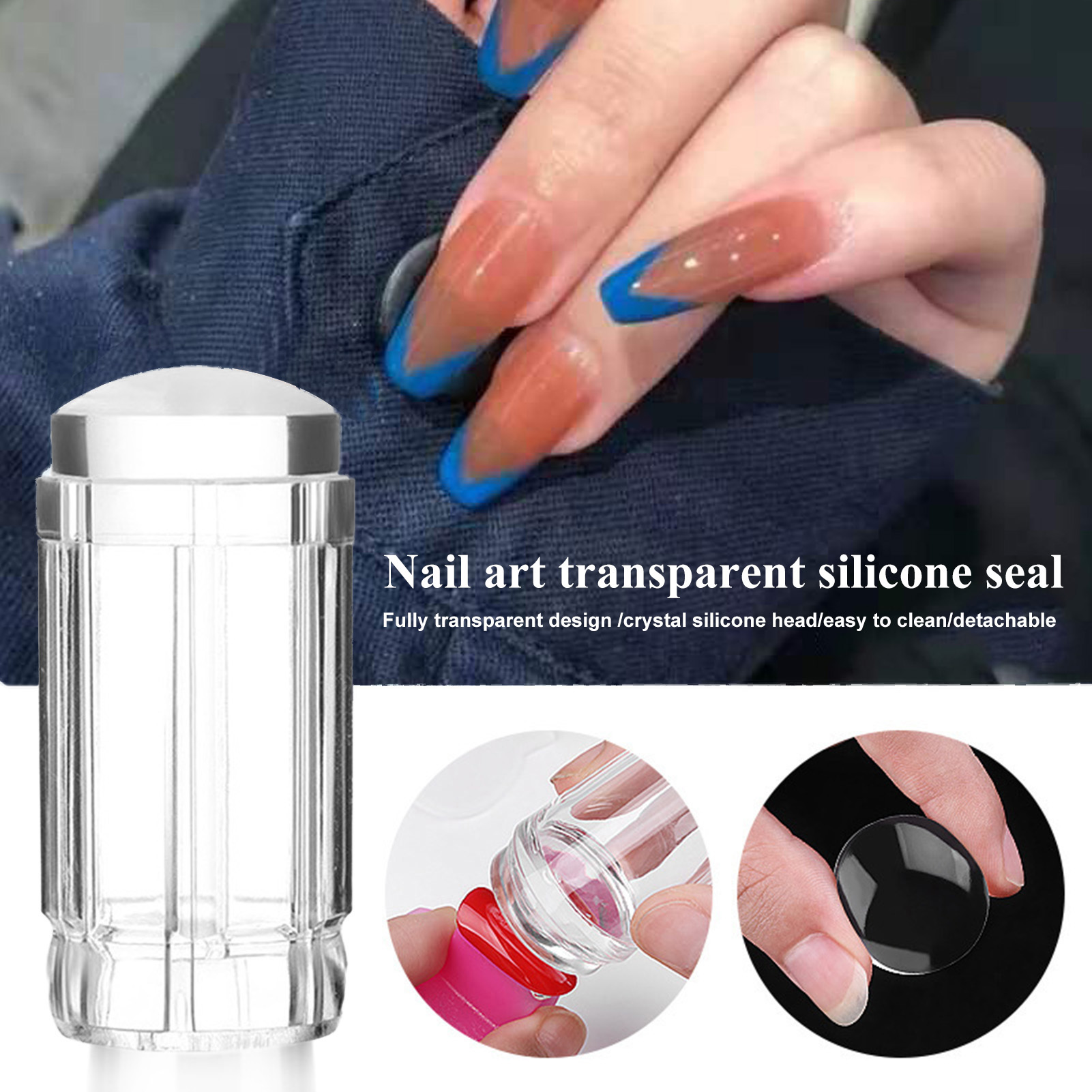 Yesbay Nail Stamper Detachable Artwork Making with Scraper Silicone Seal  Nail Stamping Printing Tips Tool for Manicure