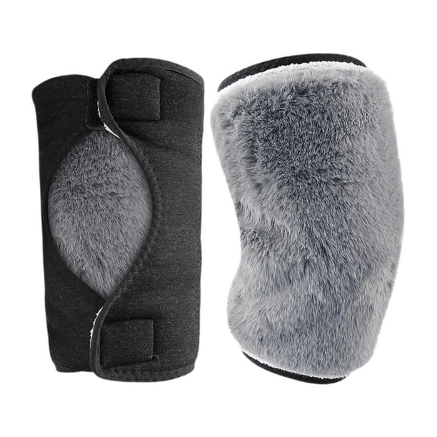 Calentadores de rodilla de invierno, rodilleras cálidas para correr, ciclismo, deportes de esquí en climas fríos. Gris