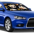 thumbnail image 4 of Balery Cat Skulls And Flowers Windshield Sun Shade, Car Front Window Sunshade Cover ,Automotive Interior Portected Blocks Uv Rays For Car Pickup Truck Suv Accessories- Small, 4 of 7