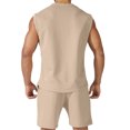 thumbnail image 2 of Vedolay Short Set For Men Casual Men's Short Sets Outfits 2 Piece Summer Tracksuit Short Sleeve Polo Shirt and Shorts Set,Khaki XL, 2 of 3