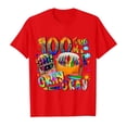 thumbnail image 4 of LUOGENLI T-Shirt pour Filles, 100 Jours d'École, Imprimé Mode, Manches Courtes, Col Rond, Ample, Décontracté, Ensemble Maxi, Boho Rouge 3-4 Ans, 4 of 4