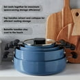 thumbnail image 2 of Denmark Tools for Cooks 7 Piece Ceramic Nonstick Aluminum Nesting Cookware Set Pots Pans, Blue, 2 of 13