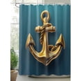 thumbnail image 2 of Boanket Polyester Fabric Yellow Anchor Shower Curtain, Coastal Nautical Anchor Turquoise Waterproof Bathtub Curtain Bathroom Decor Set with Hooks 36 x 78 Inches,, 2 of 6